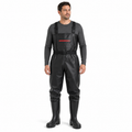 Heavy-Duty PVC Chest Waders with Boots | Reinforced Knees & Anti-Stick Lining
