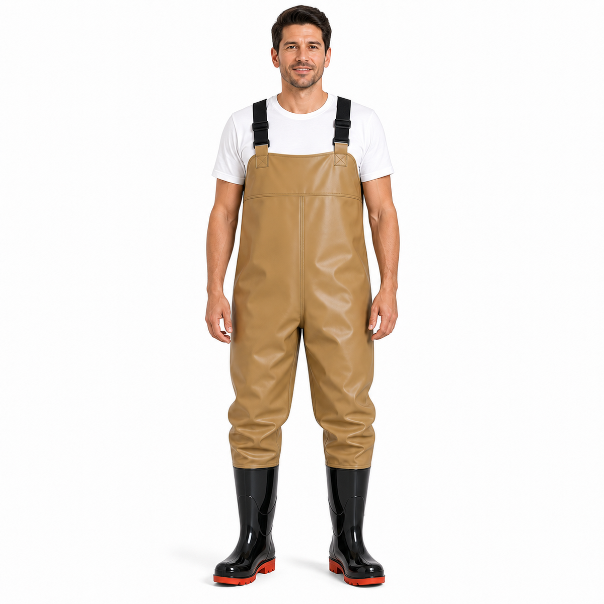 Heavy-Duty PVC Chest Waders with Boots | Snag-Free Design & Inner Pocket