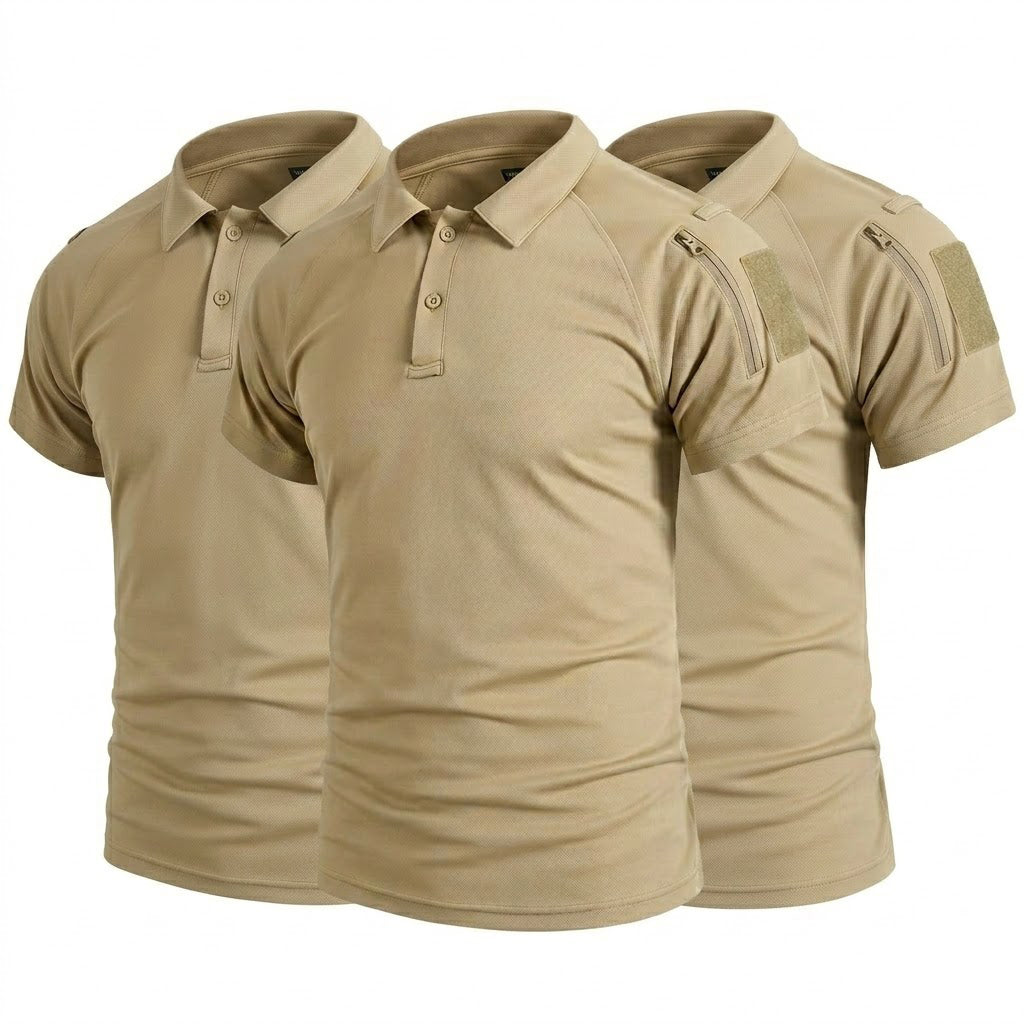 3Pack Men's Quick Dry Polo T-Shirts Short Sleeve UPF 50+ Collared Shirts for Summer