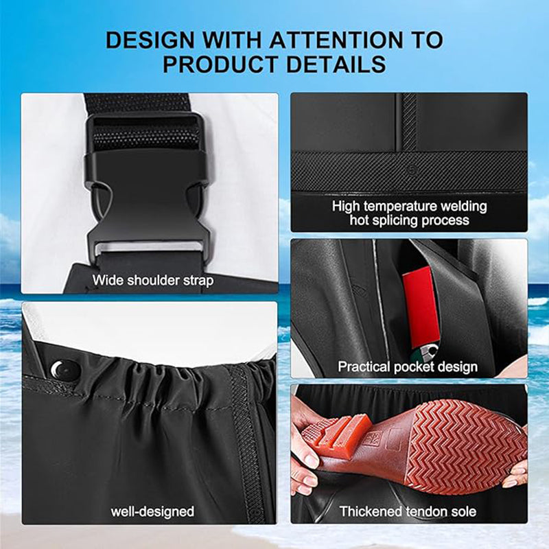 Heavy-Duty PVC Chest Waders with Boots | Snag-Free Design & Inner Pocket