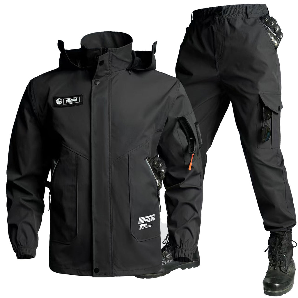 Men's Tactical Softshell Jacket & Cargo Pants Set – Multi-Pocket Outdoor Workwear Suit