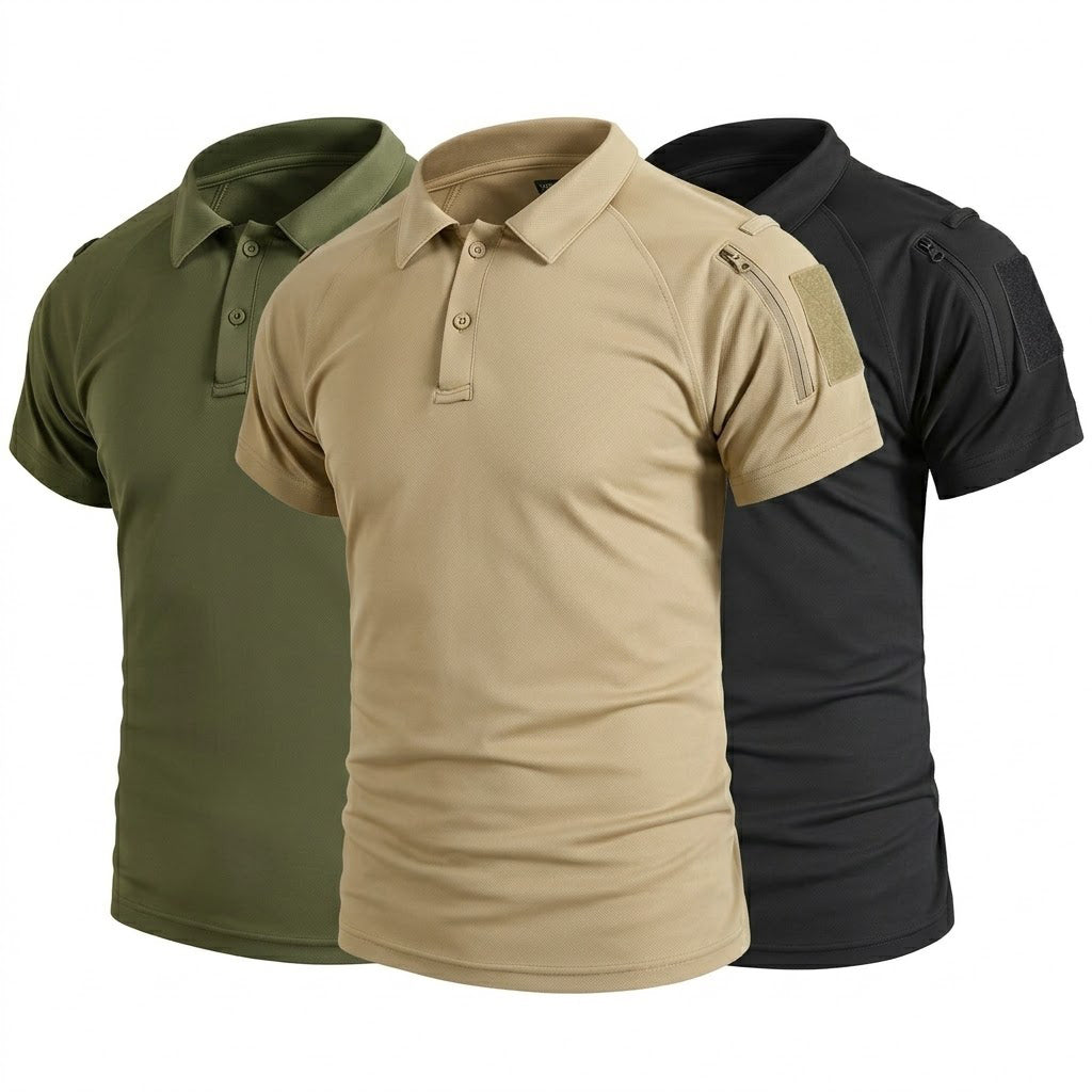 3Pack Men's Quick Dry Polo T-Shirts Short Sleeve UPF 50+ Collared Shirts for Summer