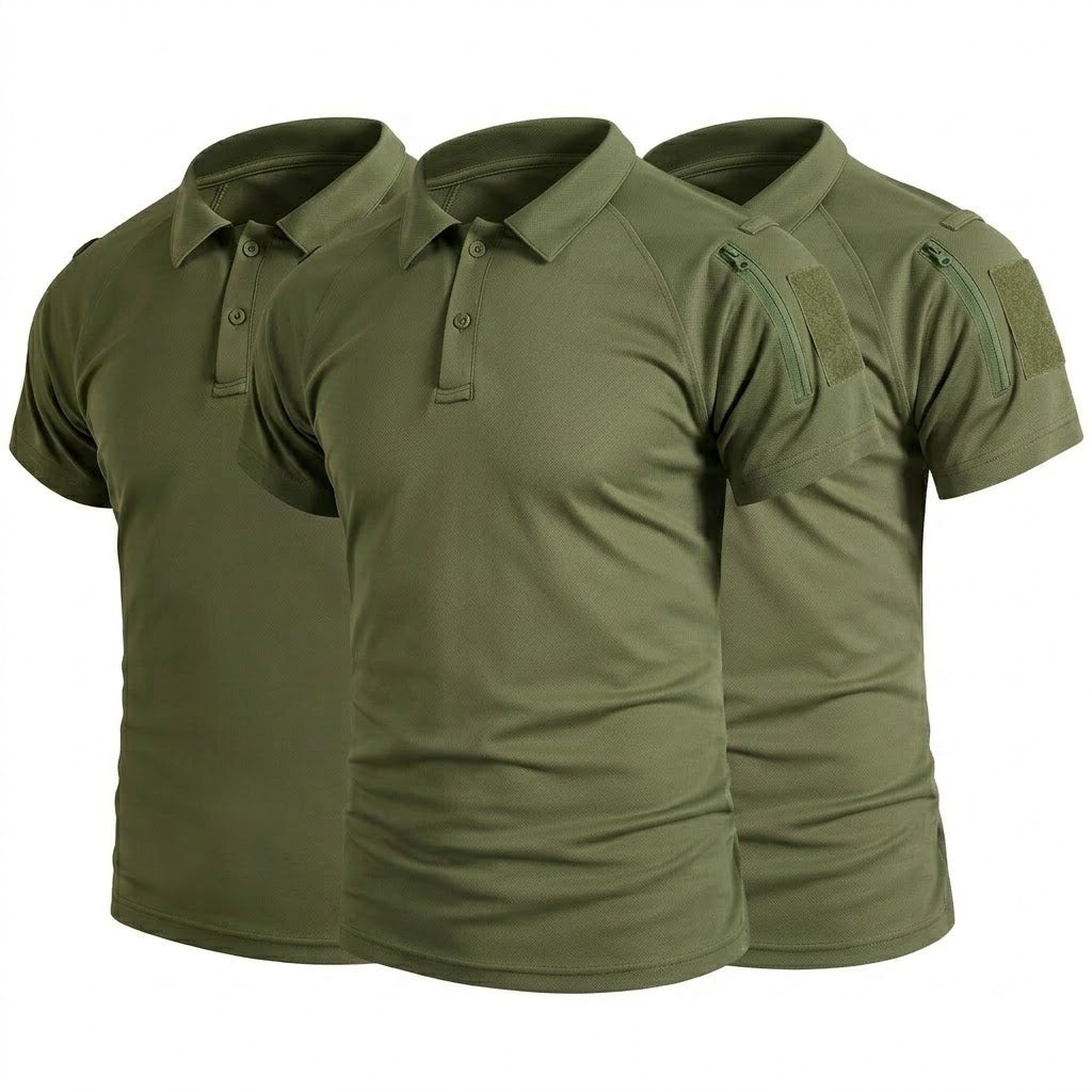 3Pack Men's Quick Dry Polo T-Shirts Short Sleeve UPF 50+ Collared Shirts for Summer