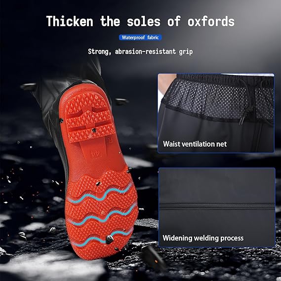 Heavy-Duty PVC Waist Waders with Cleated Boots | Anti-Stick Lining & Mesh Waist