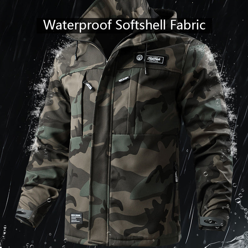 Men’s Softshell Fleece-Lined Waterproof Outdoor Jacket & Trousers Set