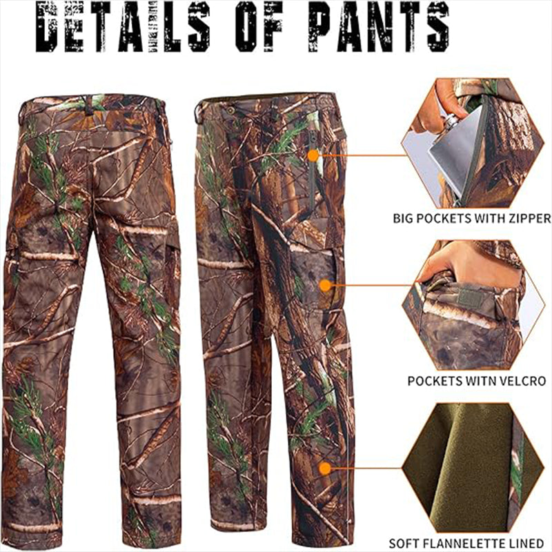 TWS Ultra Silent Hunting Suit Men's Water Resistant Softshell Clothes Camouflage Field Gear