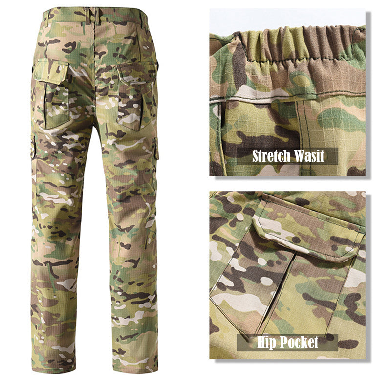 Men’s Military-Style Waterproof Ripstop Tactical Suit Outdoor Combat Uniform Set