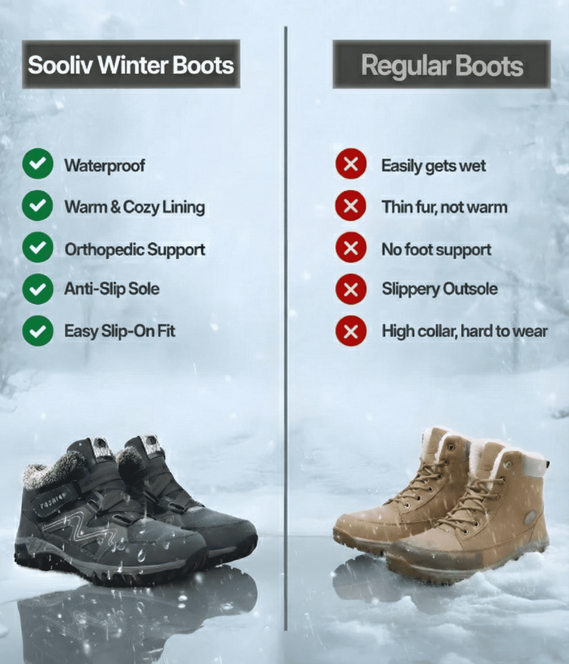 SoolivComfort - WinterBoots Vibram High-Traction Sole