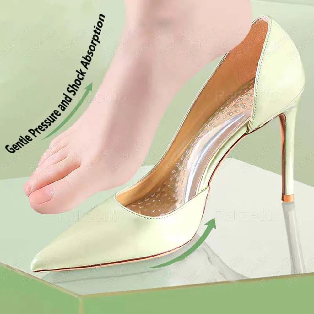 Palmilhas de silicone para sapatos femininos Flat Feet Arch Support Palmilhas de Gel Ortopédico para Salto Alto Inserções Massagem nos Pés Almofadas para Sapatos