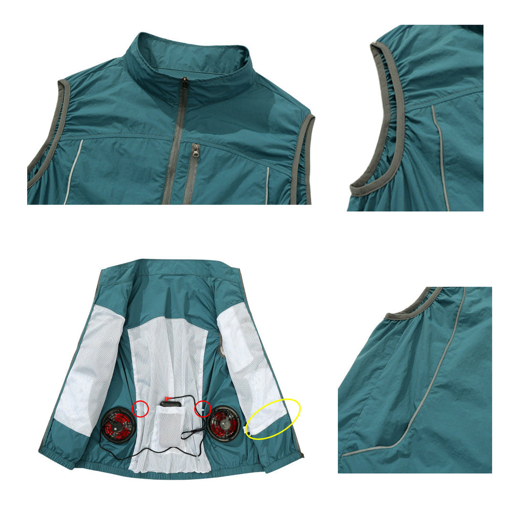 Retro Air Cooling Vest with 2 Fans – Electric Cooling Vest for Outdoor Activities