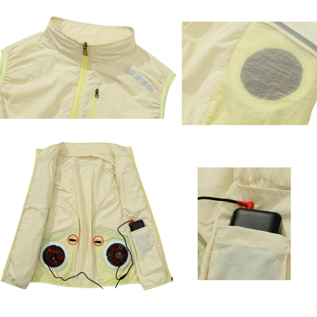 Retro Air Cooling Vest with 2 Fans – Electric Cooling Vest for Outdoor Activities