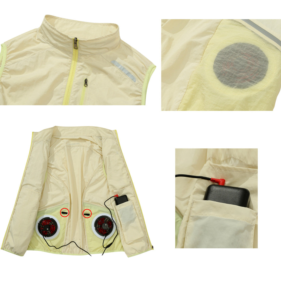 Retro Air Cooling Vest with 2 Fans – Electric Cooling Vest for Outdoor Activities