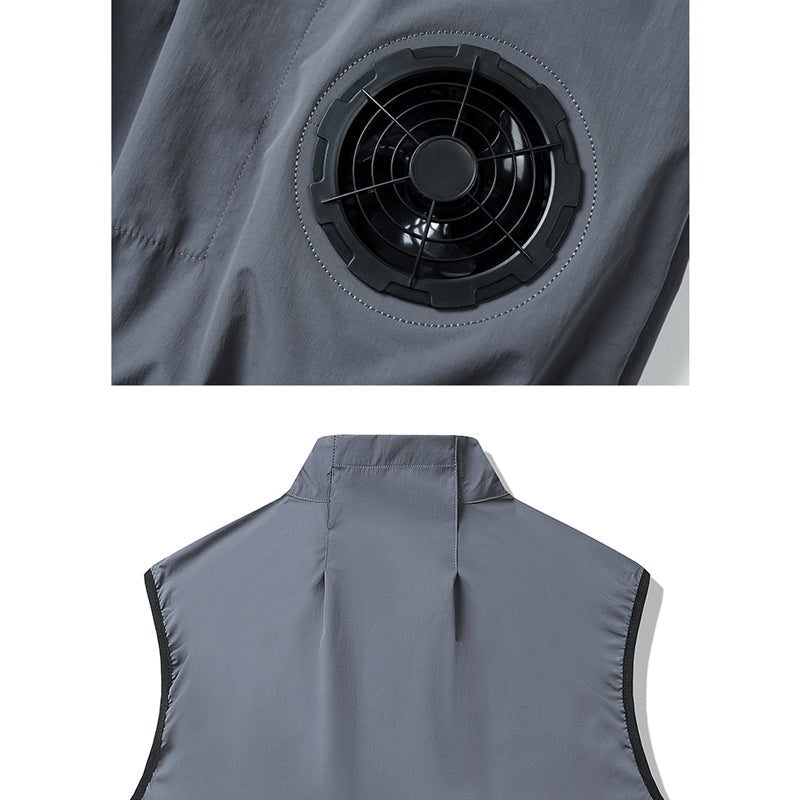 Summer Outdoor Air Cooling Vest with 2 Fans – Electric Work Vest for Fishing & Work