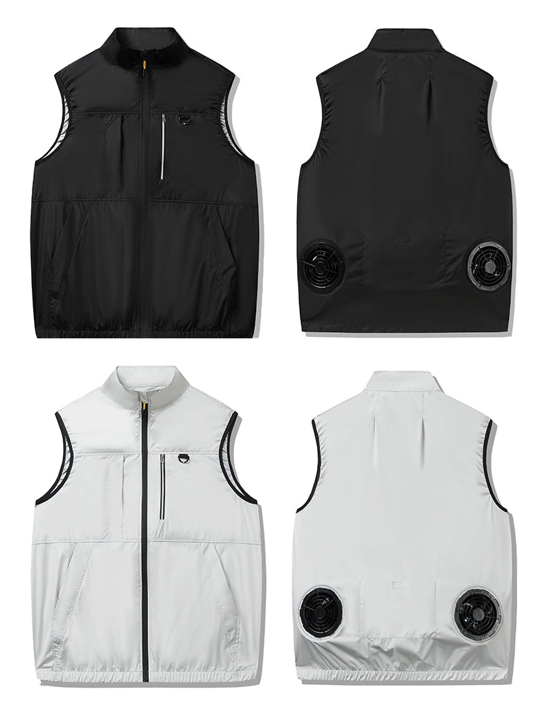 Summer Outdoor Air Cooling Vest with 2 Fans – Electric Work Vest for Fishing & Work