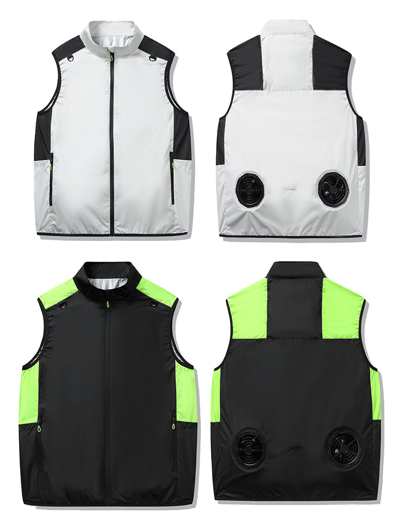 Summer Outdoor Air Cooling Vest with 2 Fans – Electric Work Vest for Fishing & Work