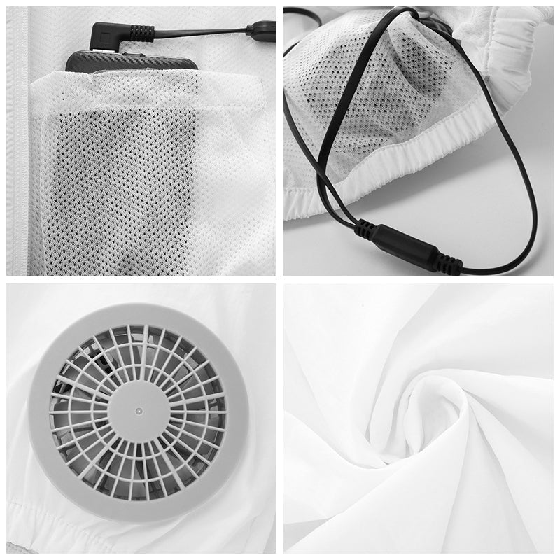 Summer Hooded Air Cooling Vest with 2 Fans – Men & Women Outdoor Heat Relief