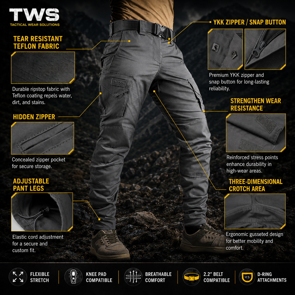 TWS Phantom Operator Tactical Trousers Grey
