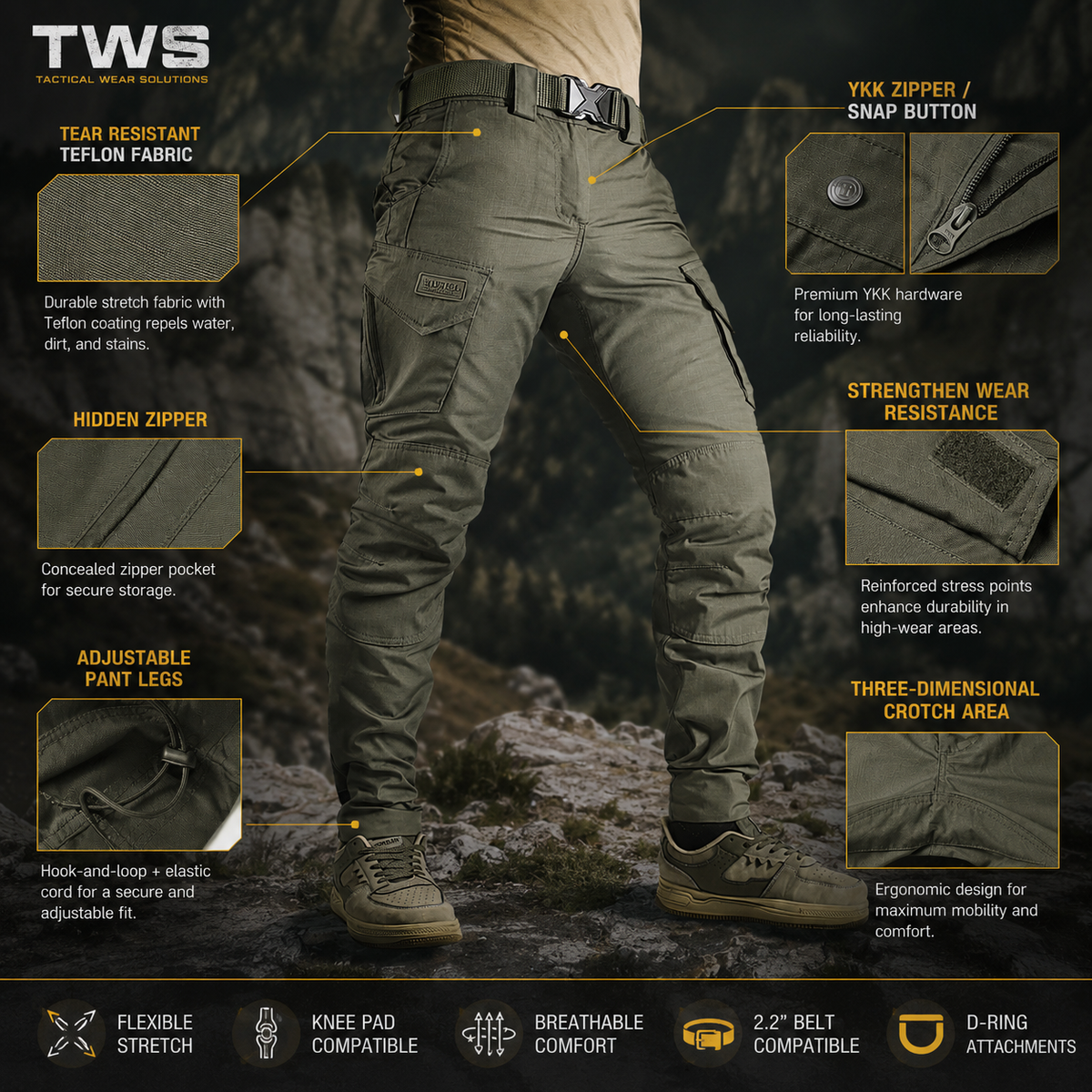 TWS Phantom Operator Tactical Trousers Ranger Green