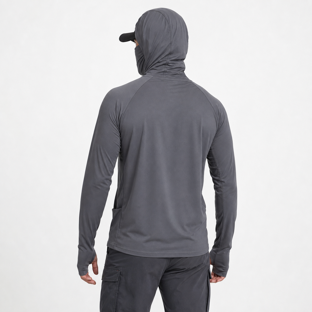 UPF 50+ Hooded Sun Shirt | Lightweight Quick-Dry Fishing Top with Built-In Snood
