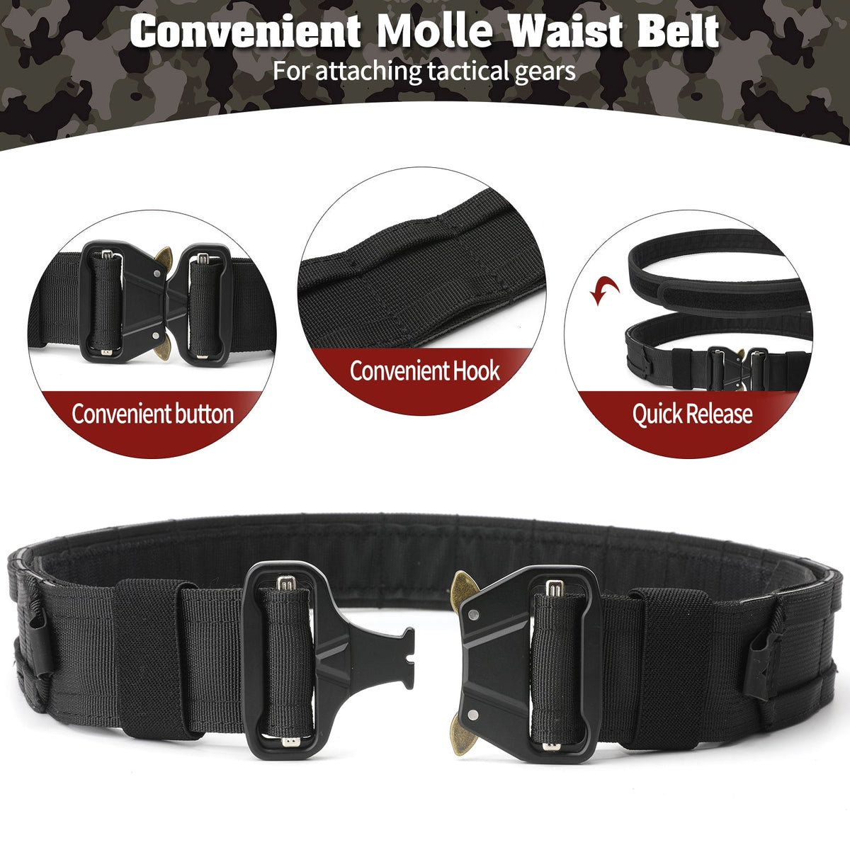7 in 1 Quick Release Tactical Duty Belt