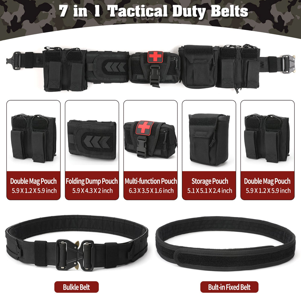 7 in 1 Quick Release Tactical Duty Belt