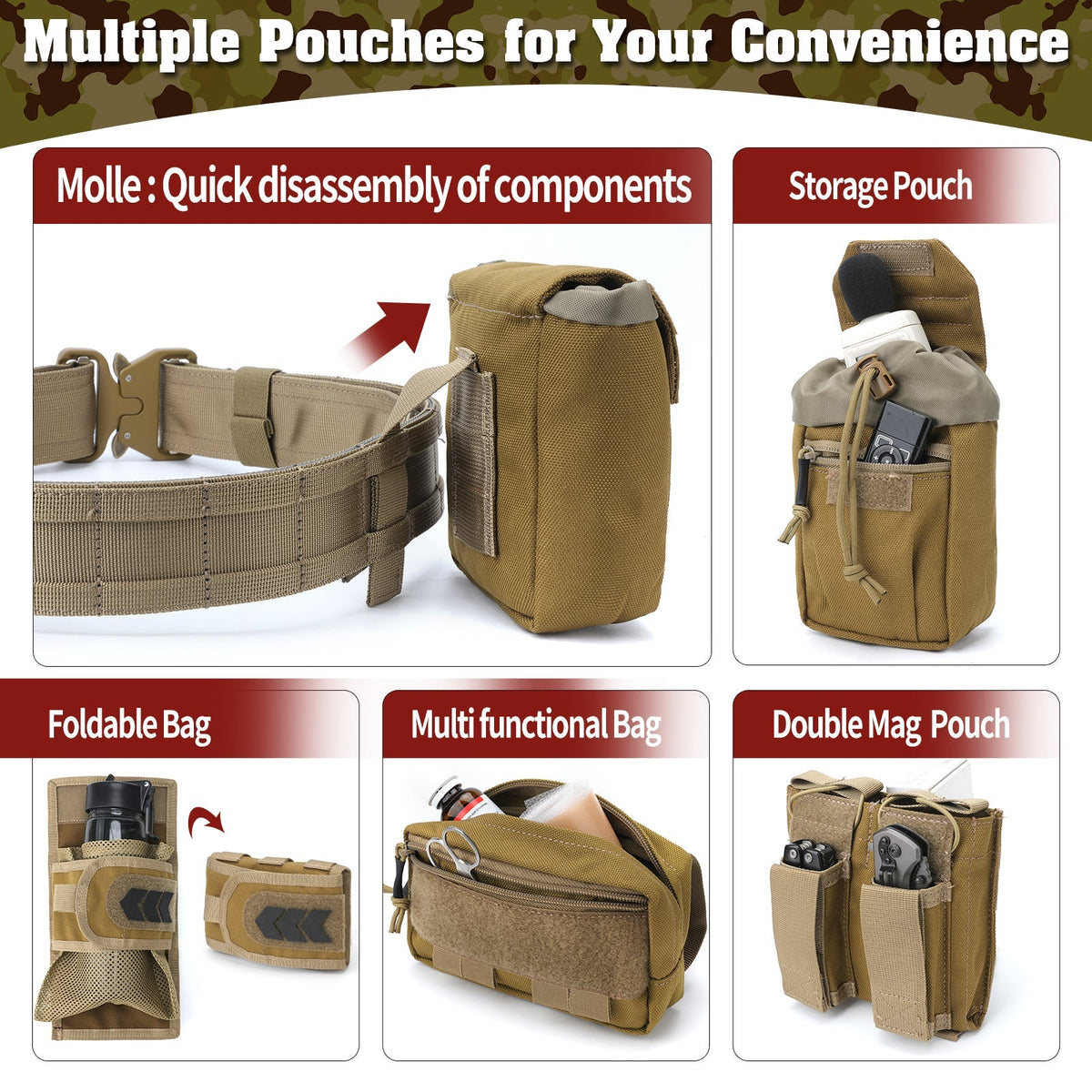 7 in 1 Quick Release Tactical Duty Belt