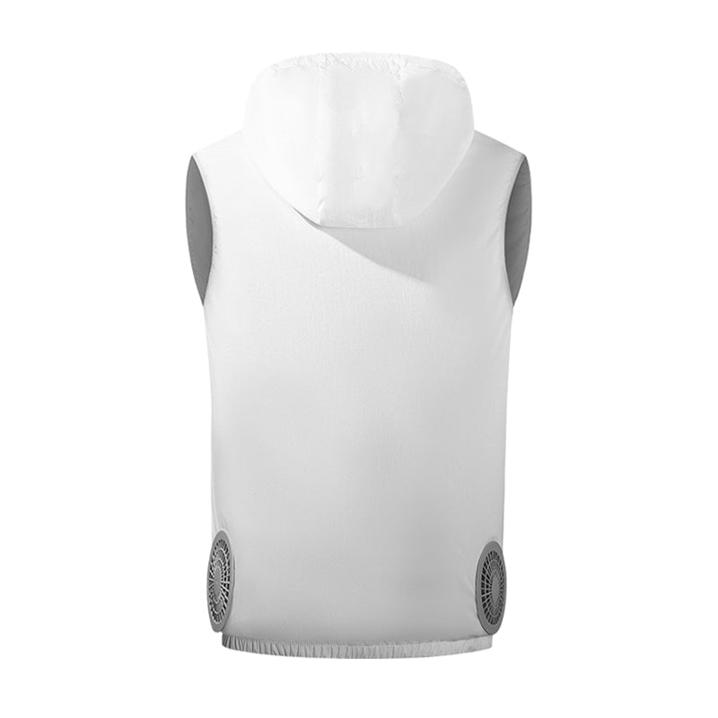 Summer Hooded Air Cooling Vest with 2 Fans – Men & Women Outdoor Heat Relief
